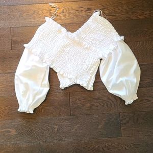 ZARA Elastic Bubble Style Crop Blouse